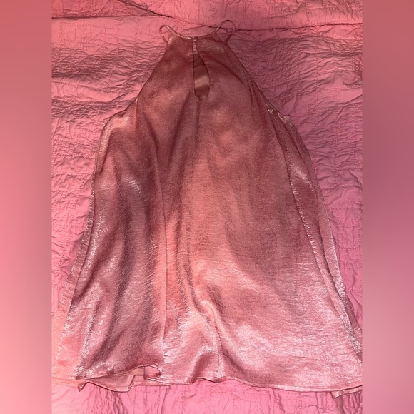 Show Me Your Mumu Byron Dress Halter Shift Satin in Salmon Blush Pink - Picture 7 of 9